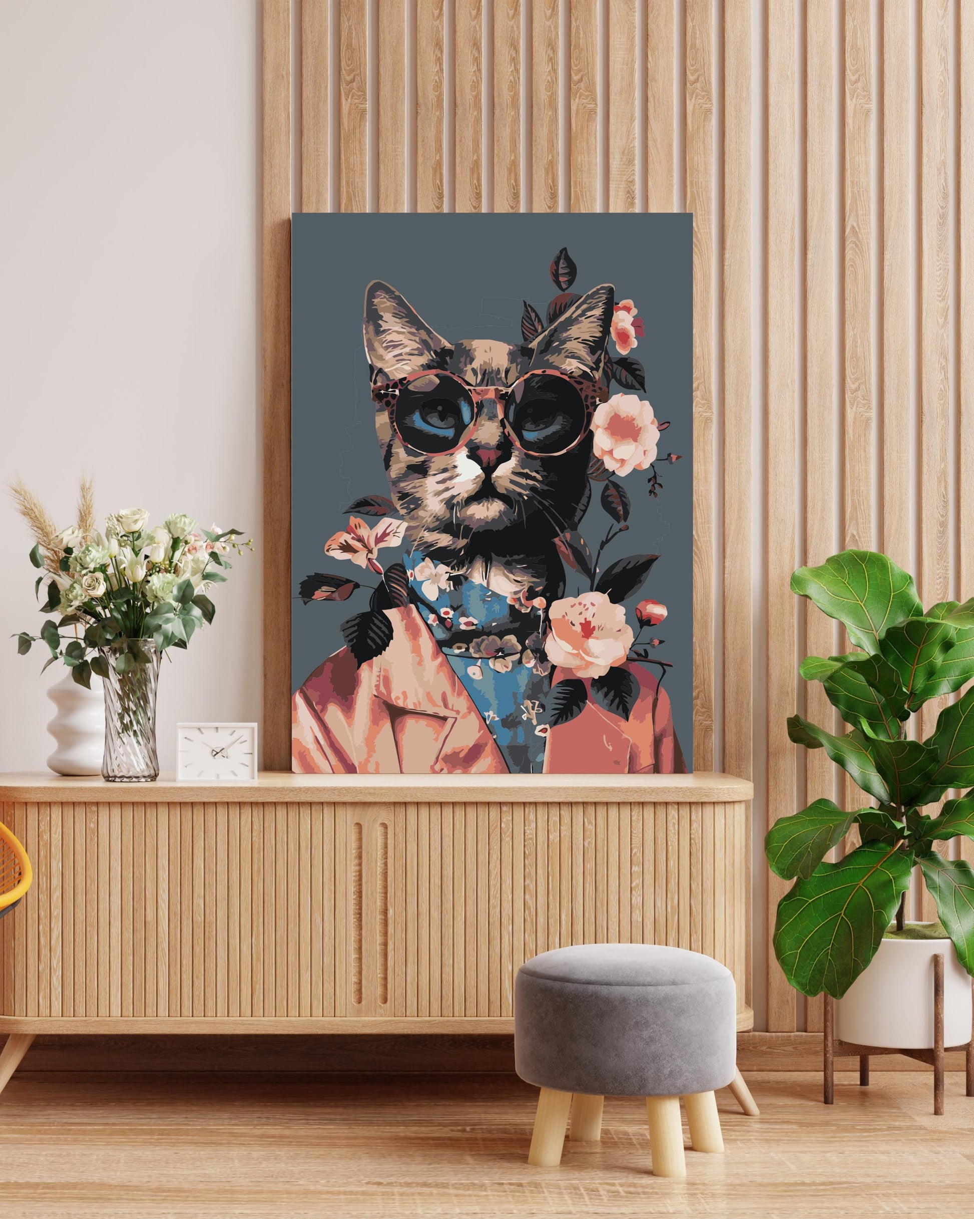 cat painting by numbers canvas kit for adults