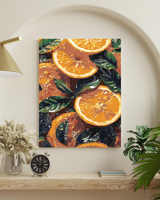 citrus oranges painting by numbers canvas kit for adults
