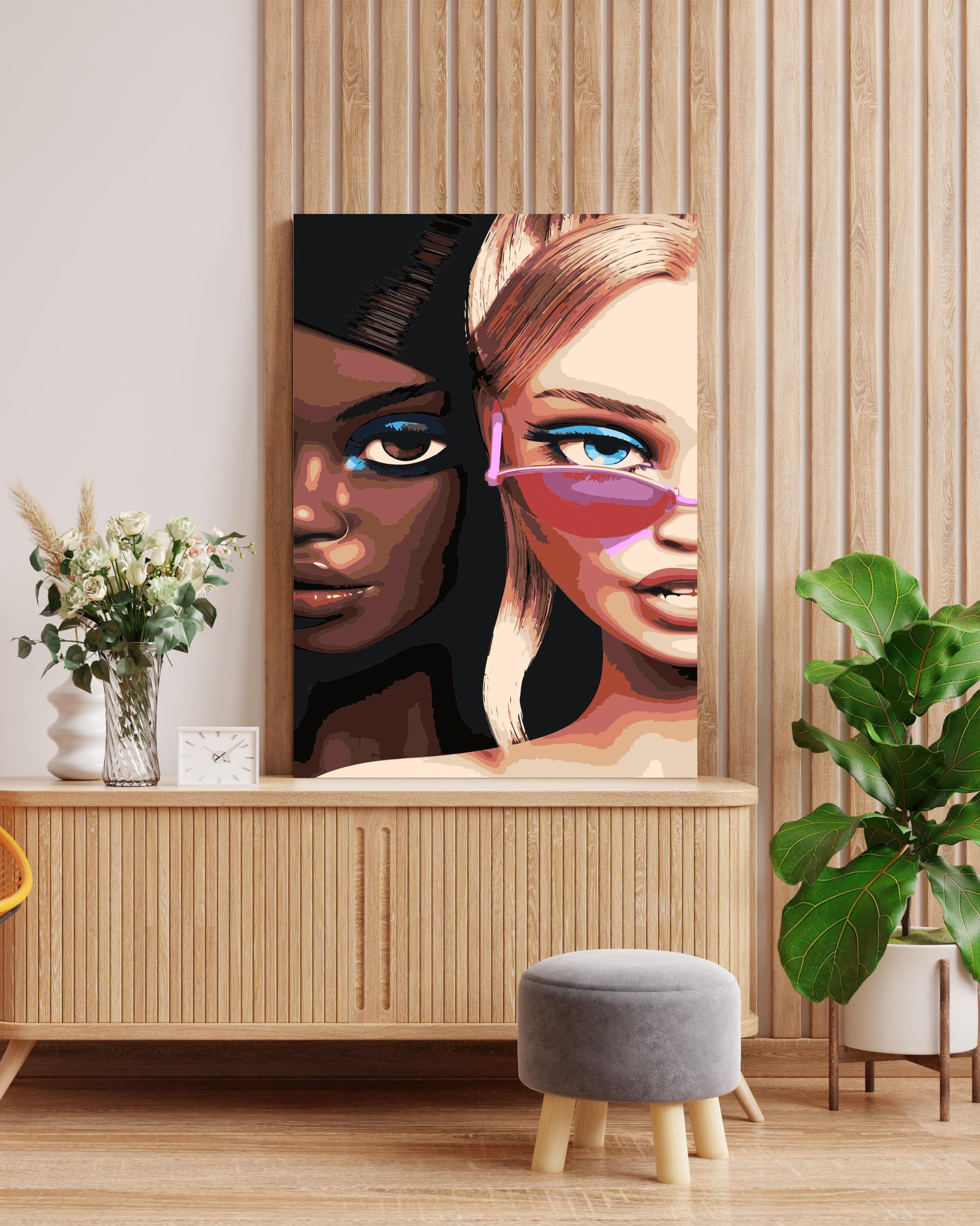 modern women portrait painting by numbers canvas kit for adults