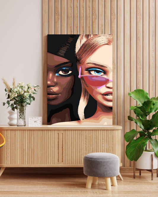 modern women portrait painting by numbers canvas kit for adults