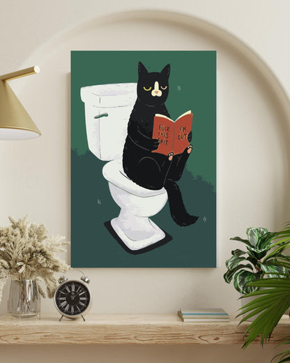 black cat on toilet painting by numbers canvas kit for adults