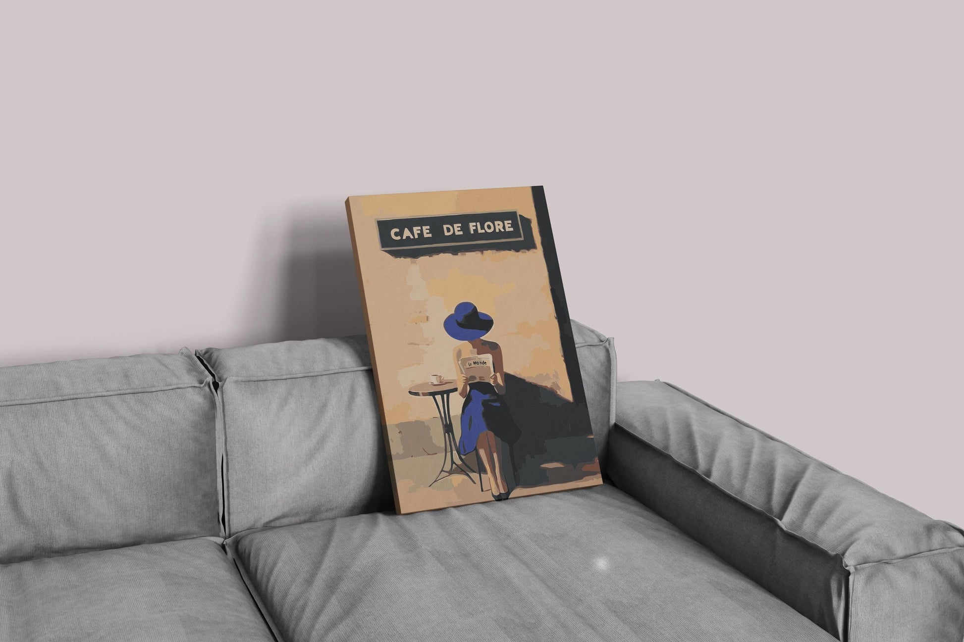 Parisian Café Paint by Numbers Kit - Elegant Woman Reading Numerio