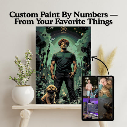 Custom Cartoon Paint By Numbers Kit | Personalized Illustration From Your Favorite Things Numerio