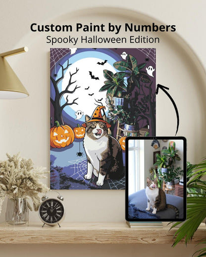 Custom Paint by Numbers Kit | Halloween Cartoon Style | Personalized Photo to Painting Numerio