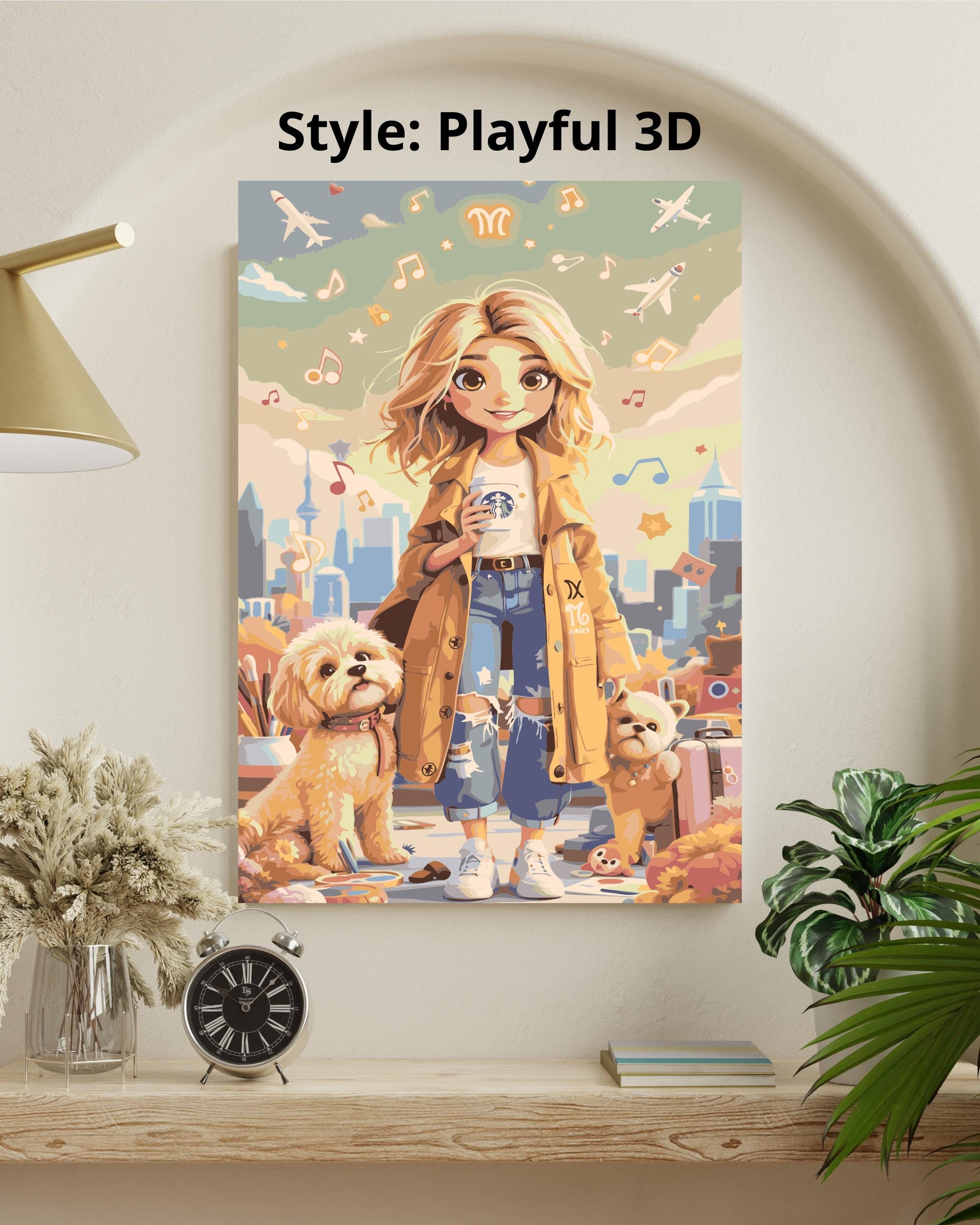 Custom Cartoon Paint By Numbers Kit | Personalized Illustration From Your Favorite Things Numerio