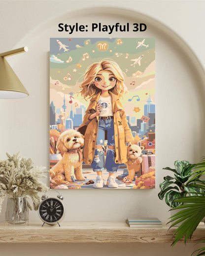 Custom Cartoon Paint By Numbers Kit | Personalized Illustration From Your Favorite Things Numerio