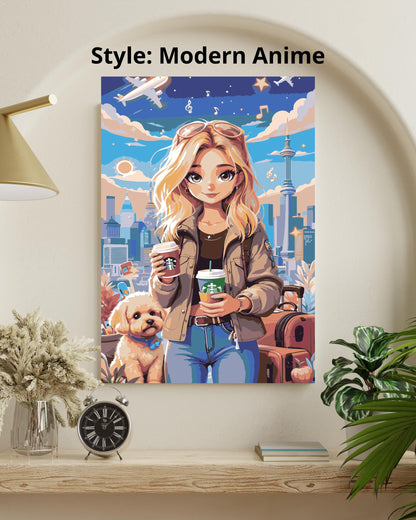 Custom Cartoon Paint By Numbers Kit | Personalized Illustration From Your Favorite Things Numerio