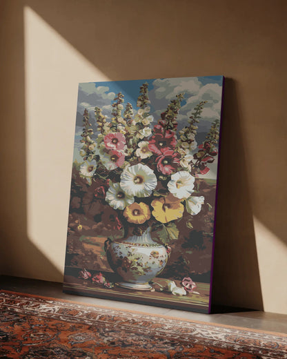 Flowers in Vase Paint By Numbers Kit | DIY Floral Canvas Painting for Adults | Elegant Flower Wall Art