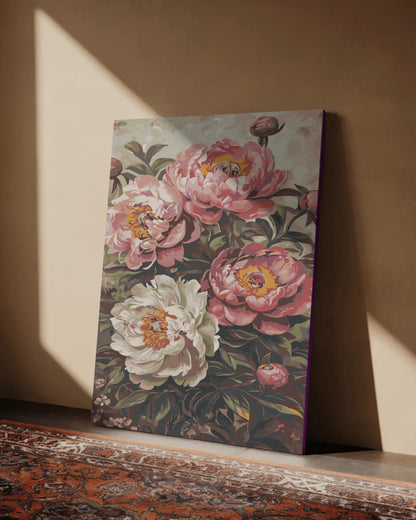 Colorful Flowers Paint By Numbers Kit | DIY Floral Canvas Painting for Adults | Vibrant Garden Wall Art