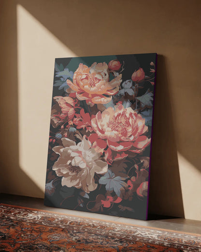 Colorful Flowers Paint By Numbers Kit | DIY Canvas Painting for Adults | Vibrant Floral Wall Art