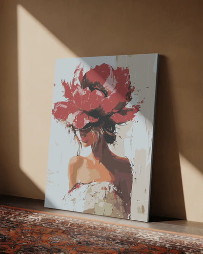 Elegant Floral Hat Portrait Paint by Numbers Kit
