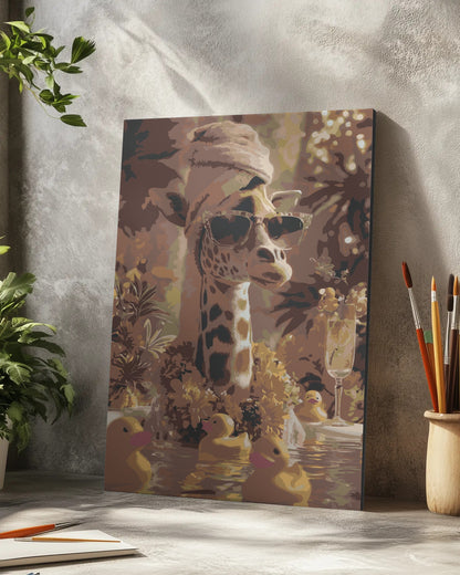 Giraffe Spa Day Paint by Numbers Kit