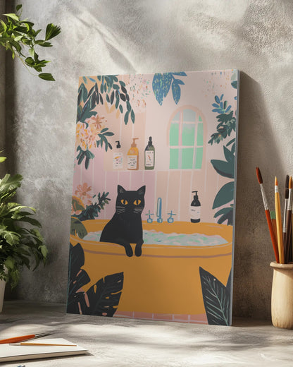 Cozy Evening Cat Bath Paint by Numbers Kit
