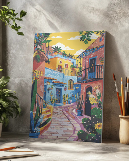 Mediterranean Village Houses Paint by Numbers Kit