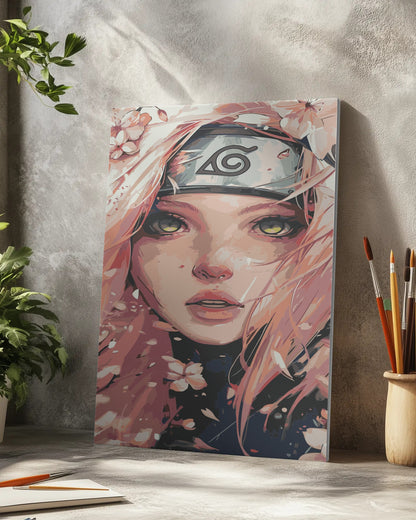 Purple Hair Anime Girl Paint by Numbers Kit