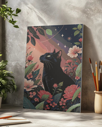Bathing Black Cat Paint by Numbers Kit