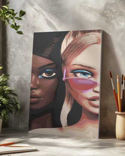 Twin Dolls Portrait Paint by Numbers Kit