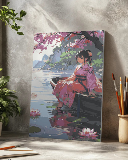 Sakura Anime Girl Paint by Numbers Kit