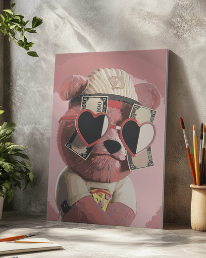 Gentle Pink Teddy Bear Paint by Numbers Kit